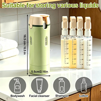 Bouteille de voyage personnalisable avec logo 4-en-1, en ABS+PET, 4*30cm, portable, anti-fuite, pour recharge de liquides, cosmétiques et compléments, outil de voyage