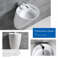 Lavabo mural flottant de luxe moderne en céramique intégrale cristallisée, écologique et résistant à l'eau pour hôtels et hôpitaux