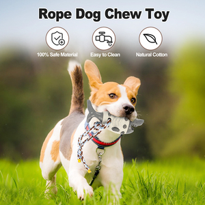 Gri Çevre Dostu Yeni Köpekbalığı Tasarımlı Halat Köpek Çiğneme Oyuncağı, Stres Giderici ve Diş Temizleyici, Dayanıklı Yumuşak TPR Plastik - Product Image 6