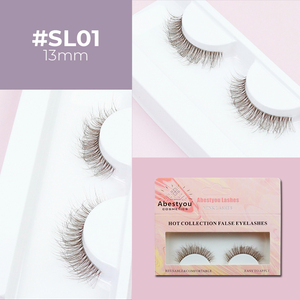 Abestyou Haute Qualité 1 paire 5D pour <span class=keywords><strong>cils</strong></span> en plastique transparent effet désordonné avec bande <span class=keywords><strong>de</strong></span> coton, <span class=keywords><strong>cils</strong></span> en fourrure couleur marron foncé, style russe effilé - Product Image 3