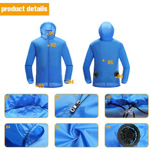 2022 Custom <strong>Summer</strong> <strong>Men</strong> Uv Soft protection Proof 5v Unisex Sun-protective Hiking Fishing Quick Dry Long Cooling <strong>Jacket</strong> With Fan - Product Image 4