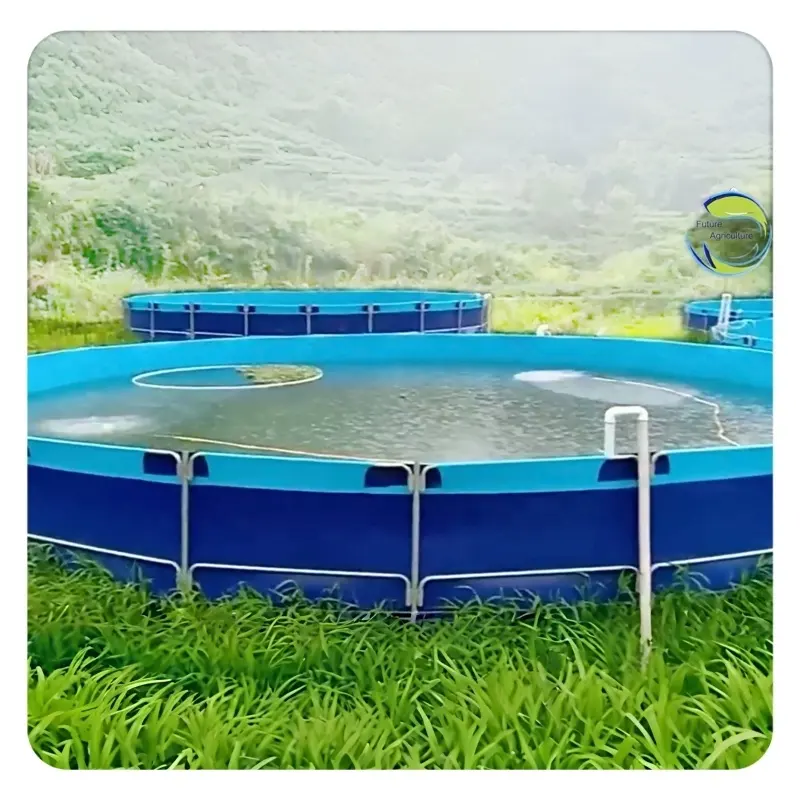 Lona comercial Biofloc bagre tanques de piscicultura Lona de estanque redondo para cría de peces en tanques de agua