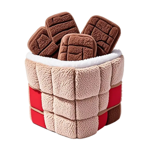 Köpek oyuncak peluş kova aperatifler şekli gıcırtılı tavuk Nugget bisküvi çikolata gogoile interaktif bulmaca oyunu - Product Image 1