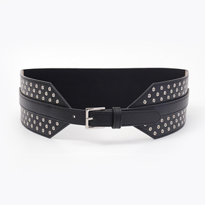 เดรสกว้างแฟชั่นเรียบง่ายสำหรับผู้หญิงดีไซน์แบบมีหลายรูพร้อมหัวเข็มขัดอัลลอยปรับได้สำหรับตกแต่งเอว - Product Image 3