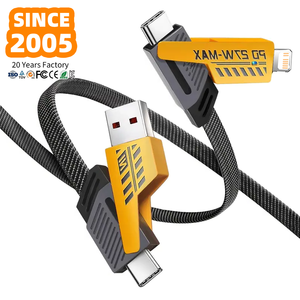 Cable de Datos 4 en 1 de Alta Calidad, 66W, <span class=keywords><strong>USB</strong></span> C a C, Carga Rápida PD de 5A para iOS, con Carcasa Metálica Trenzada - Product Image 1