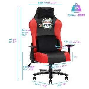 Silla reclinable ergonómica de piel sintética giratoria para PC, sillas de juego de carreras de espuma viscoelástica, cómodas sillas para videojuegos - Product Image 6