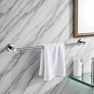 <span class=keywords><strong>Porte</strong></span>-serviettes mural moderne en acier inoxydable chromé à un seul poteau pour salles <span class=keywords><strong>de</strong></span> <span class=keywords><strong>bain</strong></span> d'hôtel, longueur 60 cm, facile à nettoyer - Product Image 1