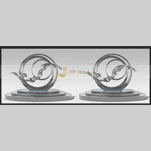 WL205 316 escultura de acero inoxidable de diseño moderno estatua grande al aire libre Metal jardín arte esfera diseño esculturas de Metal - Product Image 2