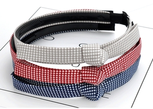 QIYUE tissu coréen noué Fine bande de cheveux Version coréenne de l'accessoire en épingle à cheveux arc bandeau d'impression - Product Image 3