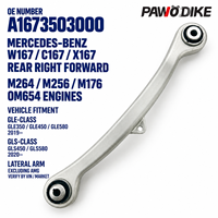 Rakitan Lengan Kontrol Wishbone Bawah Belakang OE A1673503000 untuk Mercedes Benz W167 GLE300 GLE350 GLE400 GLE450 Suku Cadang Mobil Tugas Berat
