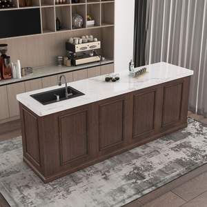 كونتر بار تجاري مستطيل عصري من خشب مصمت مصنوع حسب الطلب ماركة يموتانغ للمقاهي ومحلات الزهور والفواكه وشركات الكاشير - Product Image 2