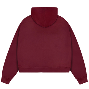 Custom Embossed Logo 360 Grams Heavyweight 100% Cotton <b>Red</b> <b>Hoodies</b> Character Vintage Raglan Sleeve Oversized Minimalist - Product Image 2
