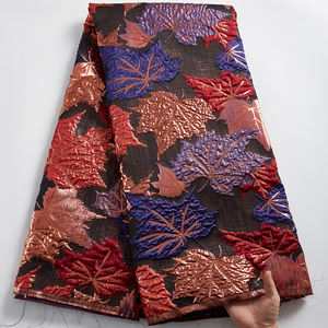 الذهب الأفريقي الجاكار الديباج الدانتيل الحرير جاكار نسيج اللباس المواد الفرنسية أقمشة الدانتيل الأفريقي للحزب 2531 - Product Image 3