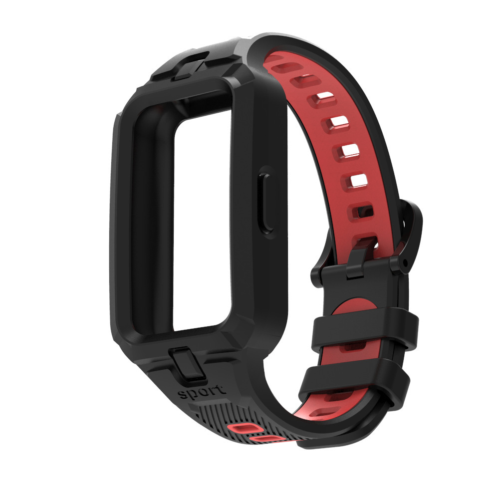 Black + red [two-tone sports watch strap]