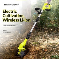 Micro-motoculteur à batterie lithium, pour désherber et ameublir la terre, petit appareil domestique à double usage, machine à labourer, houe électrique, outil de jardinage, jaune