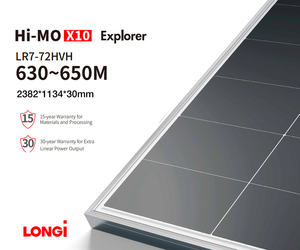 แผงโซลาร์เซลล์ Longi Himo X10 630W-650W N-Type IBC HBC LR7-72HVD & LR7-72Hvh Longi Himo X10 มีสินค้าในสต็อก - Product Image 2