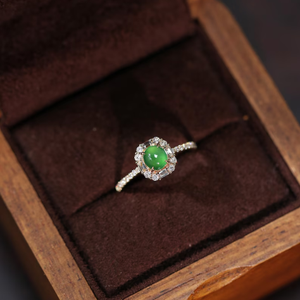 Anello di giada solitario anello di fidanzamento anelli di matrimonio con pietra preziosa diamante anello di fascino personalizzato all'ingrosso gioielli raffinati - Product Image 2