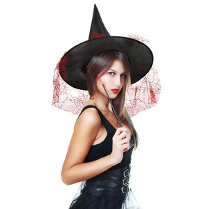 Chapeaux de sorcière d'Halloween en dentelle pour décoration Chapeau de sorcier Costume d'Halloween Sorcière - Product Image 3