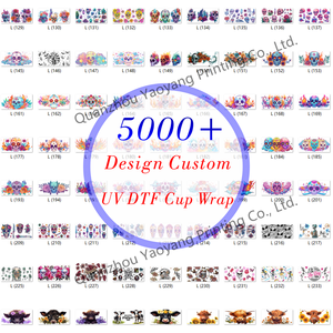 Transferts de sublimation personnalisés UV DFT bouteille de verre conception privée transfert Logo impression produit étiquettes fabricant plastisol PET matériel - Product Image 1
