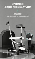 Trottinette pour tout-petits 4-en-1 pliable avec siège, barre de poussée amovible, conception à trois roues pour enfants de 1 à 10 ans, OEM/ODM disponible