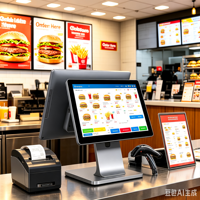 Vente flash I3s, terminal de point de vente à double écran de 15,6 pouces, coque en alliage d'aluminium, caisse enregistreuse pour supermarché, épicerie