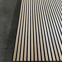 Panneau acoustique en lattes de bois naturel |   Panneau mural acoustique rainuré pour home cinéma, bureau et studio d'enregistrement