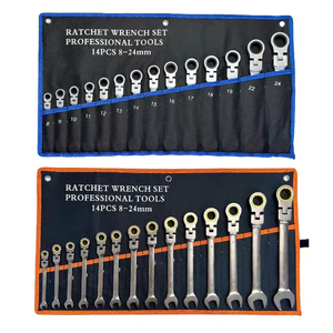 Set Kunci Pas Kombinasi Baja Krom Vanadium Kelas Industri XTXS OEM, Set Kunci Ring dan Ratchet - Product Image 2