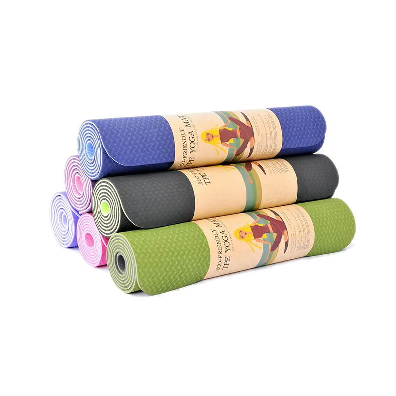 CHENHONG Großhandel Yoga matte umwelt freundliche Yogamat Falten langlebige Yoga matt benutzer definierte Druck dicke TPE Yoga matte mit Trage gurt