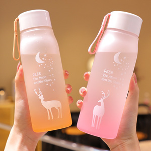 Plastic Water Bottle Deer Moon Stars Design Bpa Free Portable Travel Use 500Ml - Product Image 2