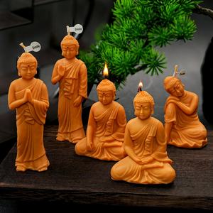Moule à bougie en silicone 3D Bouddha assis en méditation, moule en résine Bouddha, moule en plâtre Bouddha aux mains croisées pour décoration intérieure DIY - Product Image 4