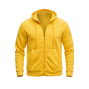 Veste à capuche zippée personnalisée pour homme, sweat-shirt décontracté à manches longues avec poche avant, vêtements de mode en gros - Product Image 1