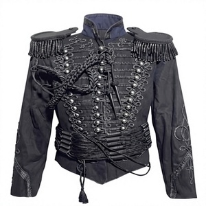 Chaqueta de Hombre Gris de Doble Botonadura, Hecha a Mano, Bordada, de Lana, para Invierno, Estilo Hussar, para Actuaciones Escénicas, Disfraces, Baile Formal - Product Image 1