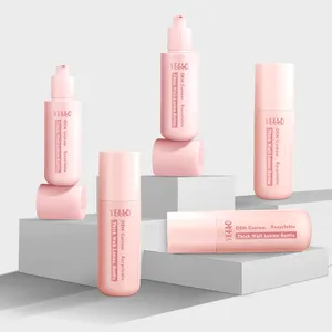 Benutzer definiertes Logo Pink 4 OZ 5 OZ Dekorative Bräunung lotion Flasche Hautpflege set Hübsche recycelte Kunststoff Gesichts creme Lotion Flasche