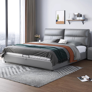 Modern Hydraulic Mechanisms Soft <strong>Bed</strong> Reclining Leather Cooling Queen <strong>Pallet</strong> Twin <strong>Bed</strong> Frame with Double Storage - Product Image 1