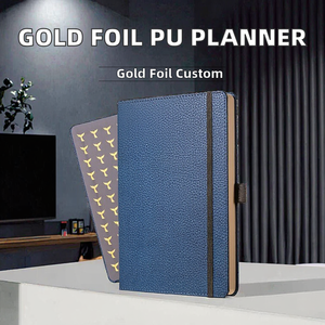 Premium A5 Sewing Bound Planner <b>Notebook</b> PU Leather Cover Elastic Strap Pen Loop Bookmark Ribbon <b>Lined</b> Pages for Office School - Product Image 4