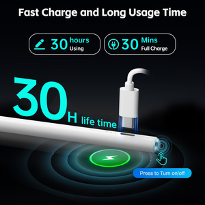 Lápiz Capacitivo Activo WK para <span class=keywords><strong>iPad</strong></span> 2018-2026, Diseño Gráfico, 30 Horas de Duración, Sensor de Inclinación, Carga USB-C, Punta Reemplazable, Forma de D - Product Image 2