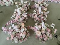 Boule de fleurs PPS de qualité supérieure, 40 cm, rose et blanche, arrangement floral pour la décoration de table de mariage ou d'événement