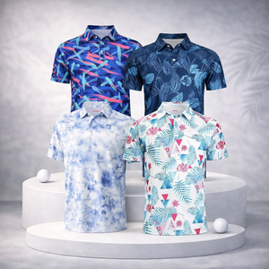 Camisas Polo de Golf para Hombre, Talla Grande, de Punto de Algodón, Estampadas por Sublimación, 88% Poliéster, 12% Elastano, con Logotipo Personalizado - Product Image 1