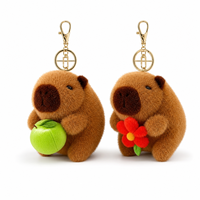 Vente en gros d'usine : Porte-clés en peluche Capybara 4 pouces, jouet animal en peluche souple, breloque de sac pour magasin