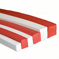 Bande d'étanchéité en mousse de caoutchouc silicone rouge, blanc, noir, durable, à profil d'extrusion découpé sur mesure (rond, carré, rectangulaire, plat)