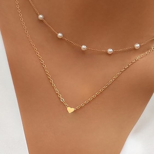 Collana girocollo bohémien Vintage di alta qualità collana a più strati croce di perle artificiali per le donne - Product Image 3