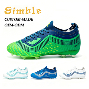 รองเท้าฟุตบอลแบบกำหนดเองได้ รุ่น TPU FG/AG ปุ่มยาว แบบถัก Fly Woven สำหรับสนามหญ้าเทียม รองเท้าฝึกซ้อมฟุตบอลแบบสั่งทำพิเศษ - Product Image 1