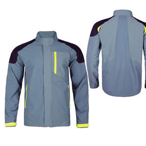 Nueva Chaqueta de Trabajo Cortavientos para Hombre Ke, Primavera 2023, Estilo Deportivo para Fábrica, Taller y Aire Libre, Cuello Alto, Azul con Ribete Amarillo - Product Image 2
