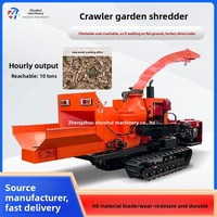 Broyeur de bois multifonctionnel sur chenilles pour moteur et engin, machine à découper les branches, la paille et le bambou, broyeur de bois humide/sec, capacité 6t/h