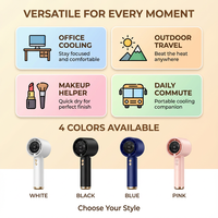 Ventilateur portable mini léger rechargeable par USB avec écran LED 100 vitesses 3000 mAh OEM pour le bureau et les voyages