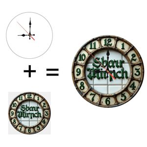 <b>Round</b> Wooden Wall Clock 25x25Cm Solid Wood <b>Frame</b> Silent Movement Home Office Study Room Decor - Product Image 5