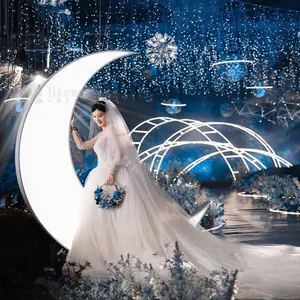 3D月亮婚礼拱门巨大金属铁工艺品图案月光浪漫婚礼道具