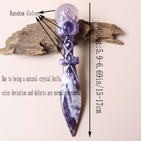 Sceptre en cristal de forme irrégulière et boule de cristal, baguette magique Feng Shui faite à la main, cadeau de Noël et d'Halloween