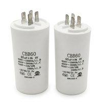 CBB60 Betriebskondensator 450V, 10µF, 50/60Hz mit Kabel für Waschmaschine und Pumpe, Unterstützt Kleinserien-Anpassung