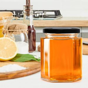 Bouteille en verre carrée pour le miel, 100 ml, 200 ml, 280 ml, 380 ml, 500 ml, 200 ml, pot en verre pour l'emballage du miel avec couvercle - Product Image 4